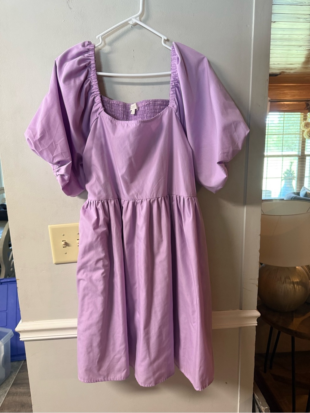 ODDY Lilac Puff-Sleeve Mini Dress